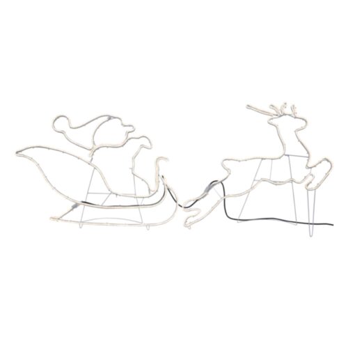 Siluett Neoled – Tomte med Ren och Släde