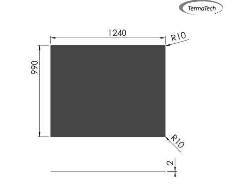 Golvplatta Fyrkant 1000x1250 (990x1240mm) 2 rundade hörn R10mm