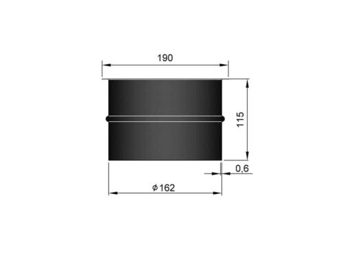 Murstos enkelt L:115mm, inv. Ø162mm