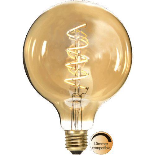 LED-LAMPA E27 G125 DECOLED SPIRAL AMBER