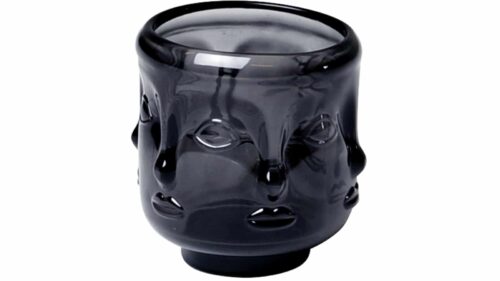 Ljuslykta ansikte mörkgrå glas