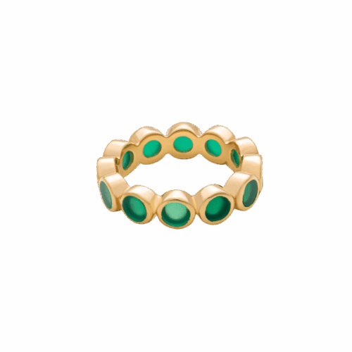 Hilke Ring la moda verde 1, guld storlek 6