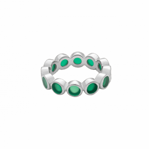 Hilke Ring La Moda Verde 1, silver storlek 6