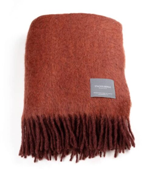 Stackelbergs Pläd Mohair Bordeaux & Brick melange