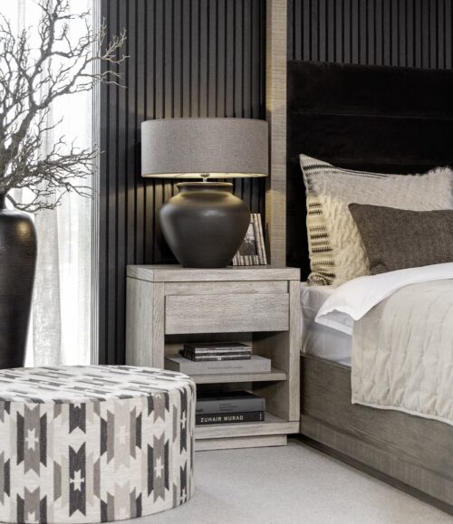 Artwood Sängbord Hunter Antikgrå Ekfanér