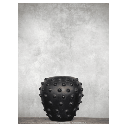 Noori Object Zia Rund Kruka Med Prickar Antiksvart