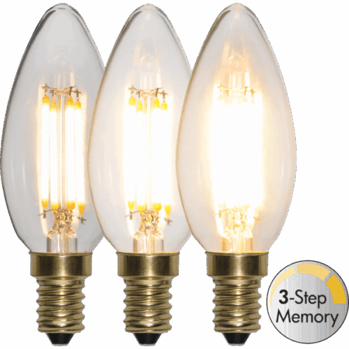 LED-LAMPA E14 C35 SOFT GLOW 3-STEP MEMORY