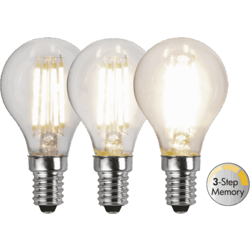LED-LAMPA E14 P45 CLEAR 3-STEP MEMORY
