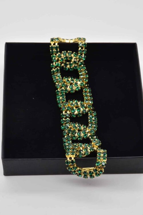 Glam Chain Armband Guld Grön