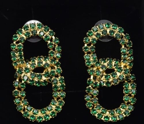 Glam Chain Jr Örhänge Guld Grön