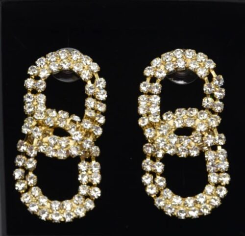 Glam Chain Jr Örhänge Guld Kristallklar