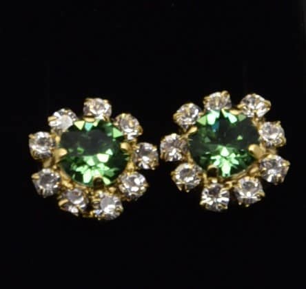 Petite Fleur Studs Örhängen Guld Grön