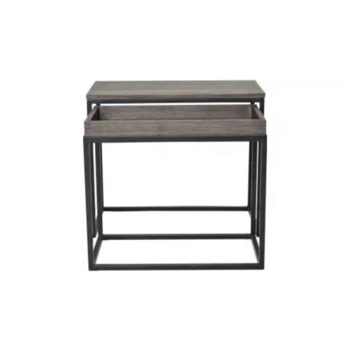 Sidorbord 2-Set Rektangel Duett Brun Ek