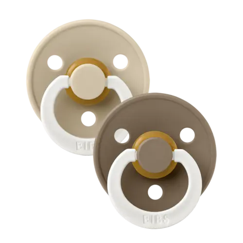 BIBS - Latexnapp 2-Pack Rund Vanilla Glow/Dark Oak Glow