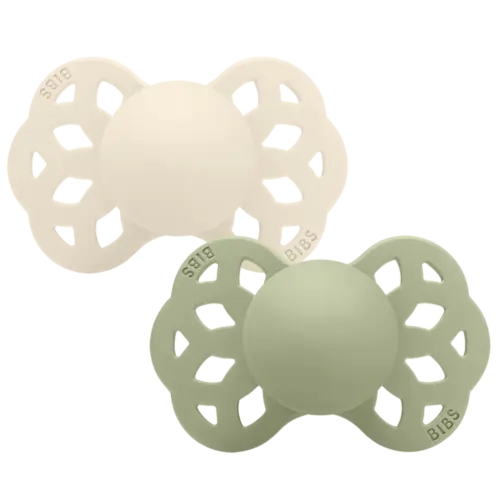 Bibs - Infinity 2-Pack Silikonnapp Ivory/Sage