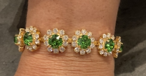 Caprice Petite Fleur armband guld grön