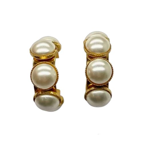 Caprice Guld pärlor Hoops örhänge