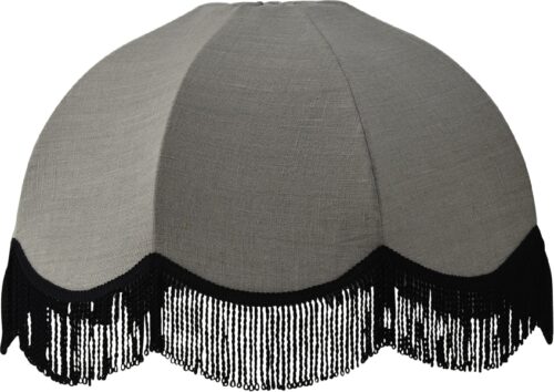 lampskärm Carolin Natur m svart frans