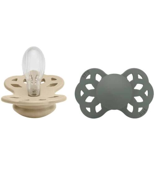 BIBS - Silikonnapp Infinity 2-Pack Symmetrisk Vanilla/Pine Size 1
