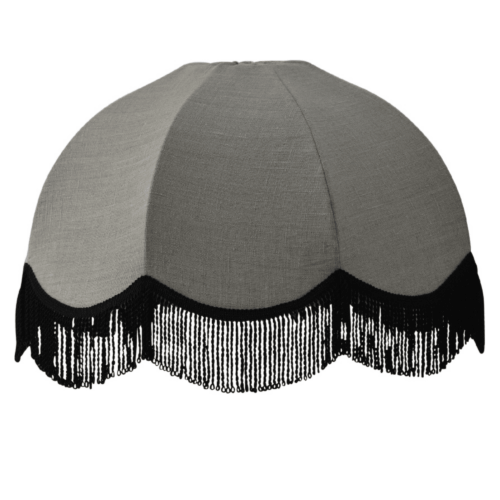 Lampskärm Carolin Natur m svart frans