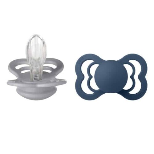 BIBS Silikonnapp 2-Pack Supreme Cloud/Steel Blue Size 2