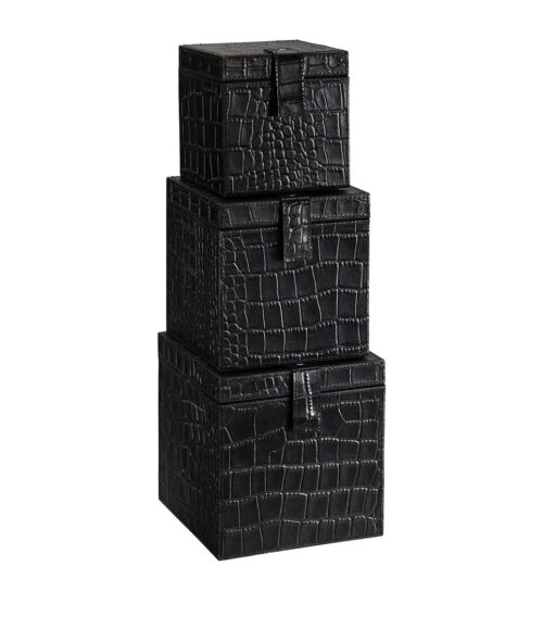 Artwood Läderbox Marcello 3-Set Svart