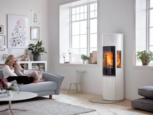 Contura 596G Style, vit Glaslucka, gjuten topp