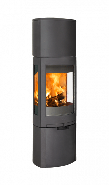 Jötul F 378v2 HT Advance, lucka i sockel, svart lack