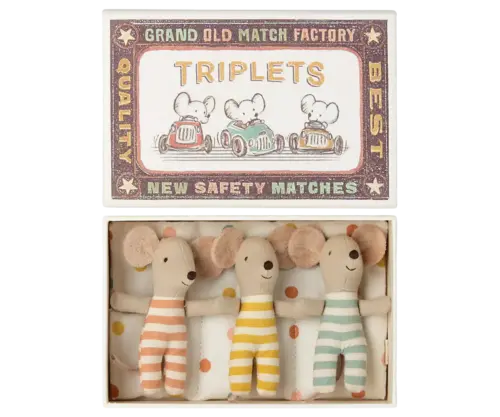 Maileg Trillingar babymöss i tändsticksask