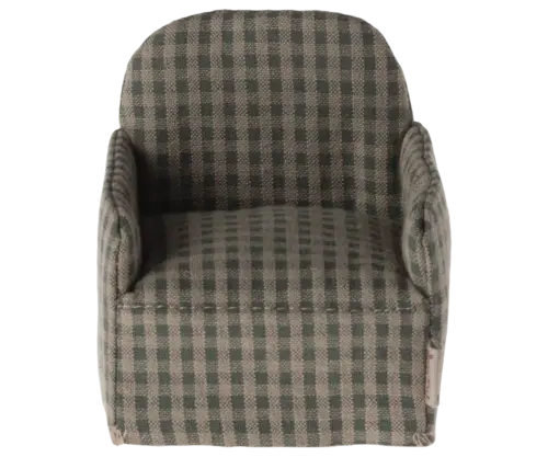 Maileg Fåtölj grön rutig mus