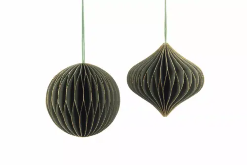 Pappersjulkula Peg Grön/Guld Mix Ø8cm