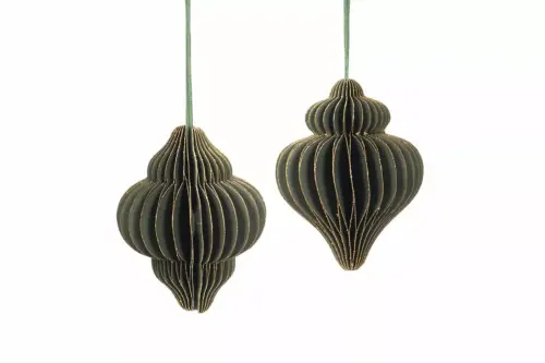 Pappersjulkula Pim Grön/Guld Mix Ø6,5x8cm