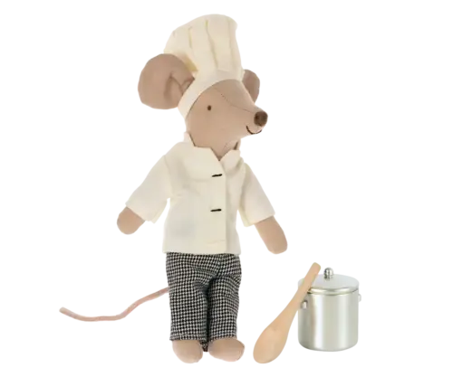 Maileg Kockmus w. soppgryta och sked