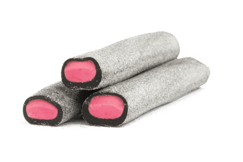 HALLONVRÅL 50G Fylld lakritsstång med smak av hallon