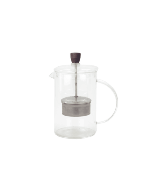 ERNST Tekanna i glas, mörk träplupp