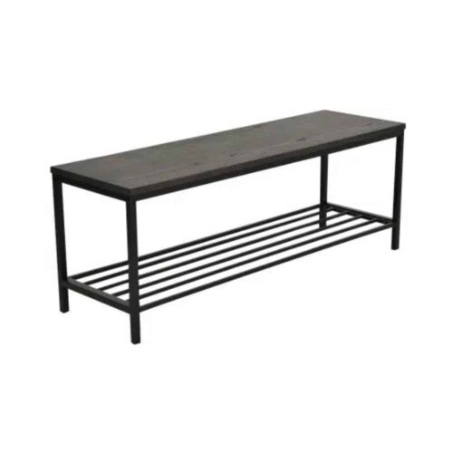 NFG MONDO Bänk med skohylla, brunlackad ek