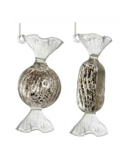 Julkula karamell 1 st glas antiksilver mix 8-10cm