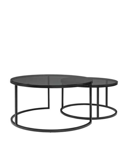 Artwood Soffbord Reeves 2-Set rökfärgat glas