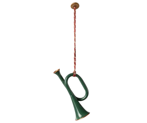 Maileg julpynt - Trumpet att hänga upp, metall - Mörkgrön