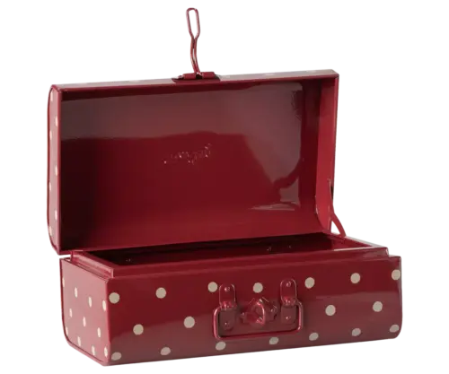 Maileg Förvaringsresväska, Liten - Röd med prickar