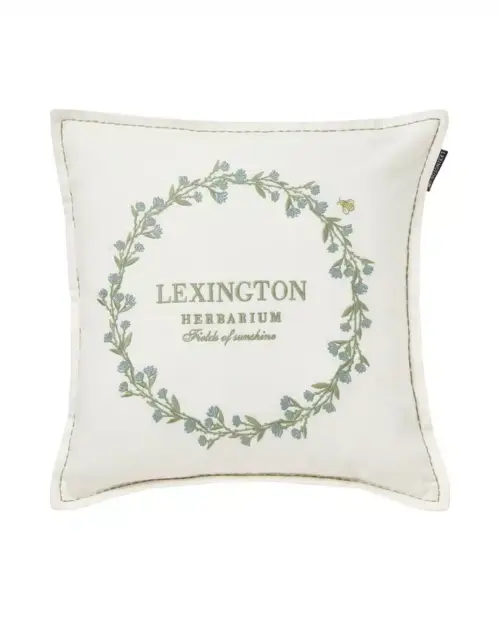Lexington Kuddfodral med kransmotiv i linneblandning, eukalyptus