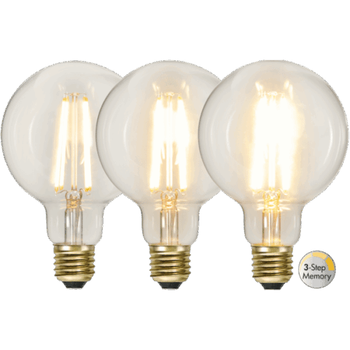 LED-LAMPA E27 G95 SOFT GLOW 3-STEP MEMORY