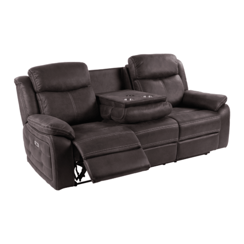 NFG Teddy Reclinersoffa 3-sits tyg brun/grå  El