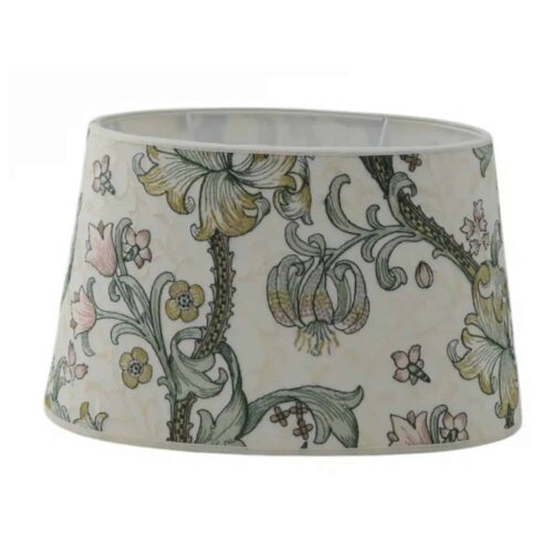 Lampskärm Golden Lily Embroidery Oval Linen/Blush William Morris