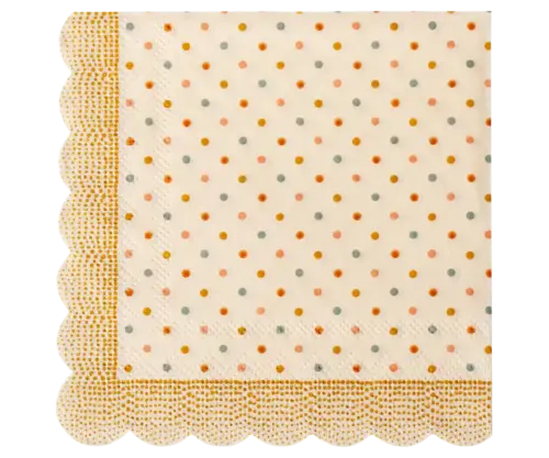 Maileg Servett, Multi Dots - Okra