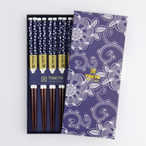 Tokyo Design studio Chopstick Giftset/5 Blue Flowers