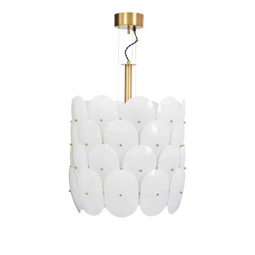 By Rydéns Omlott taklampa Ø50 cm mässing/vit