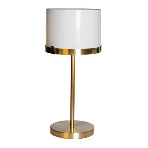 Marcel Bordslampa H55 cm – Mässing & Opalvit Glas