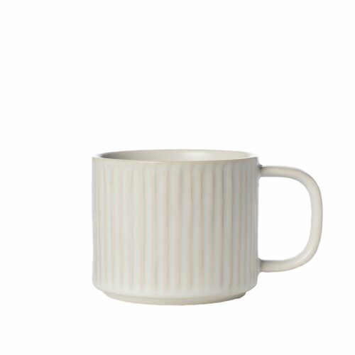 ERNST Tekopp d9,5 h8 cm räfflad naturvit