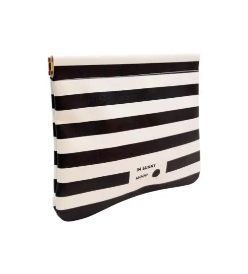 Sunny Snap Pouch Med Stripe Black